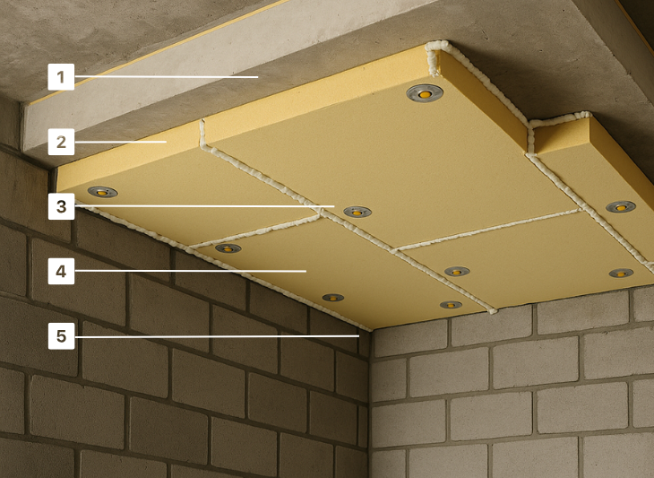 Schéma d'isolation d'un plancher bas