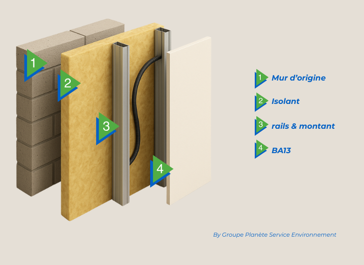 Isolation intérieure sous ossature métallique