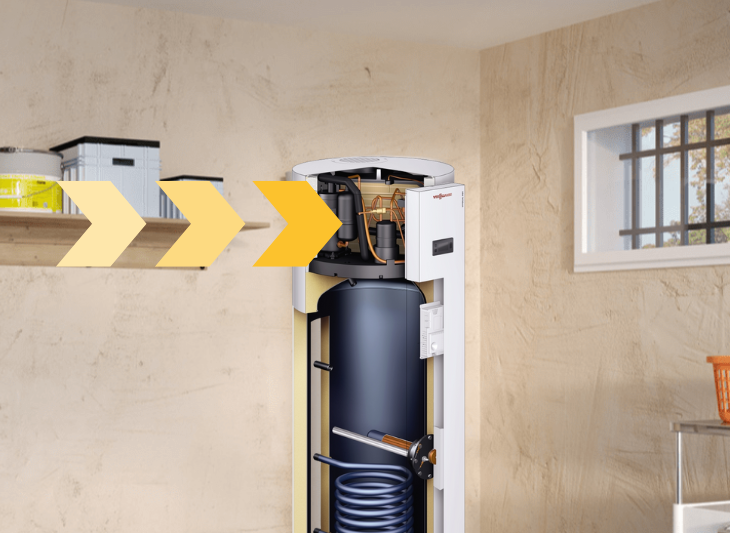 Mini pompe à chaleur intégrée au ballon