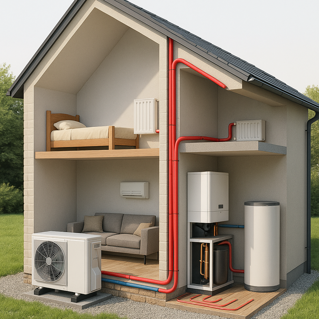 Schéma de principe de la Pompe à Chaleur Air-Eau